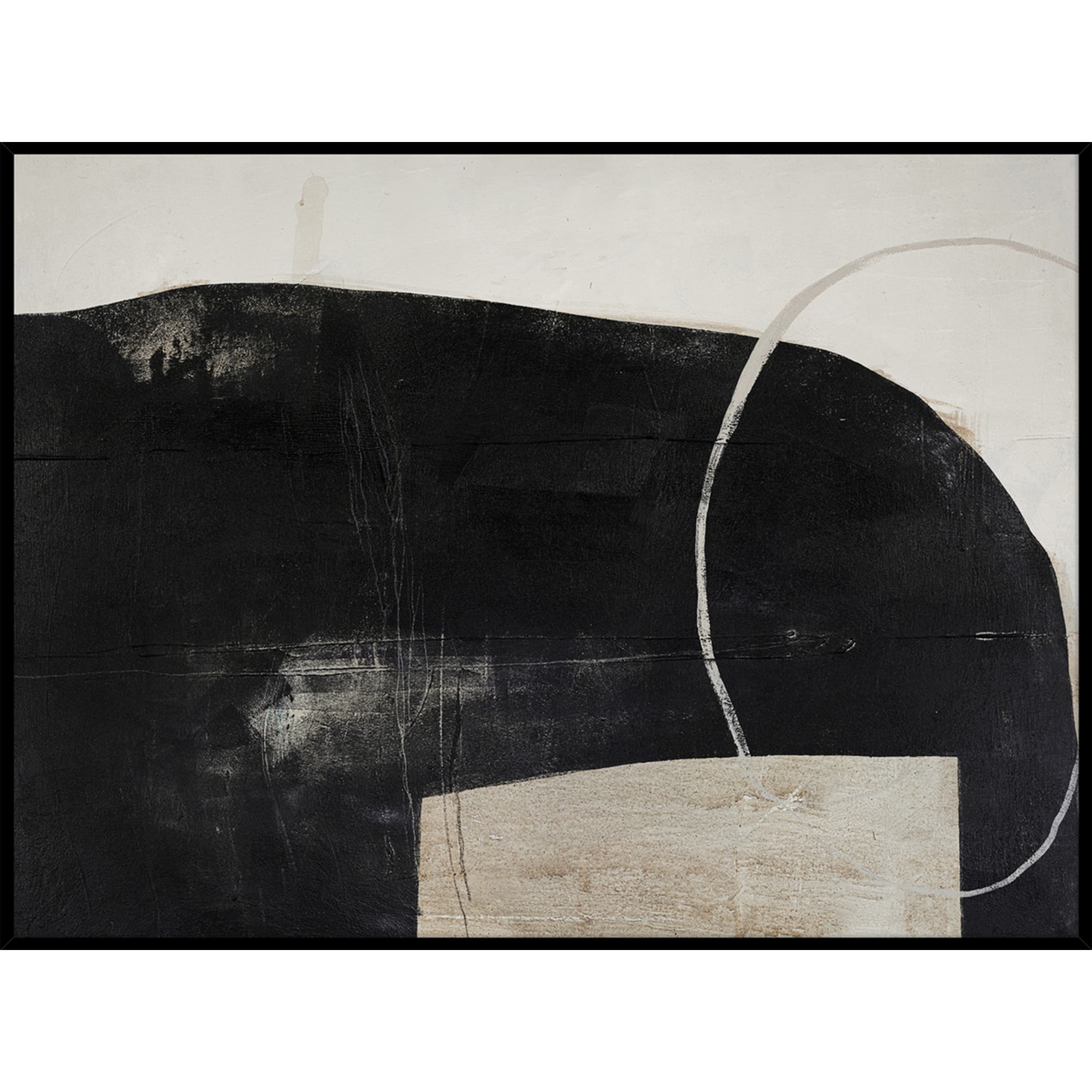 Sort Of Stone Black Frame Gemälde 120x90