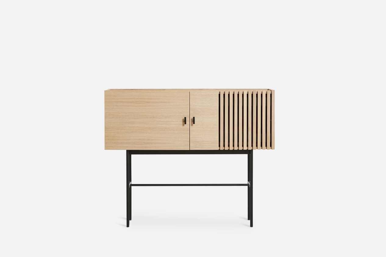 Array Sideboard White Oak/Black 120cm