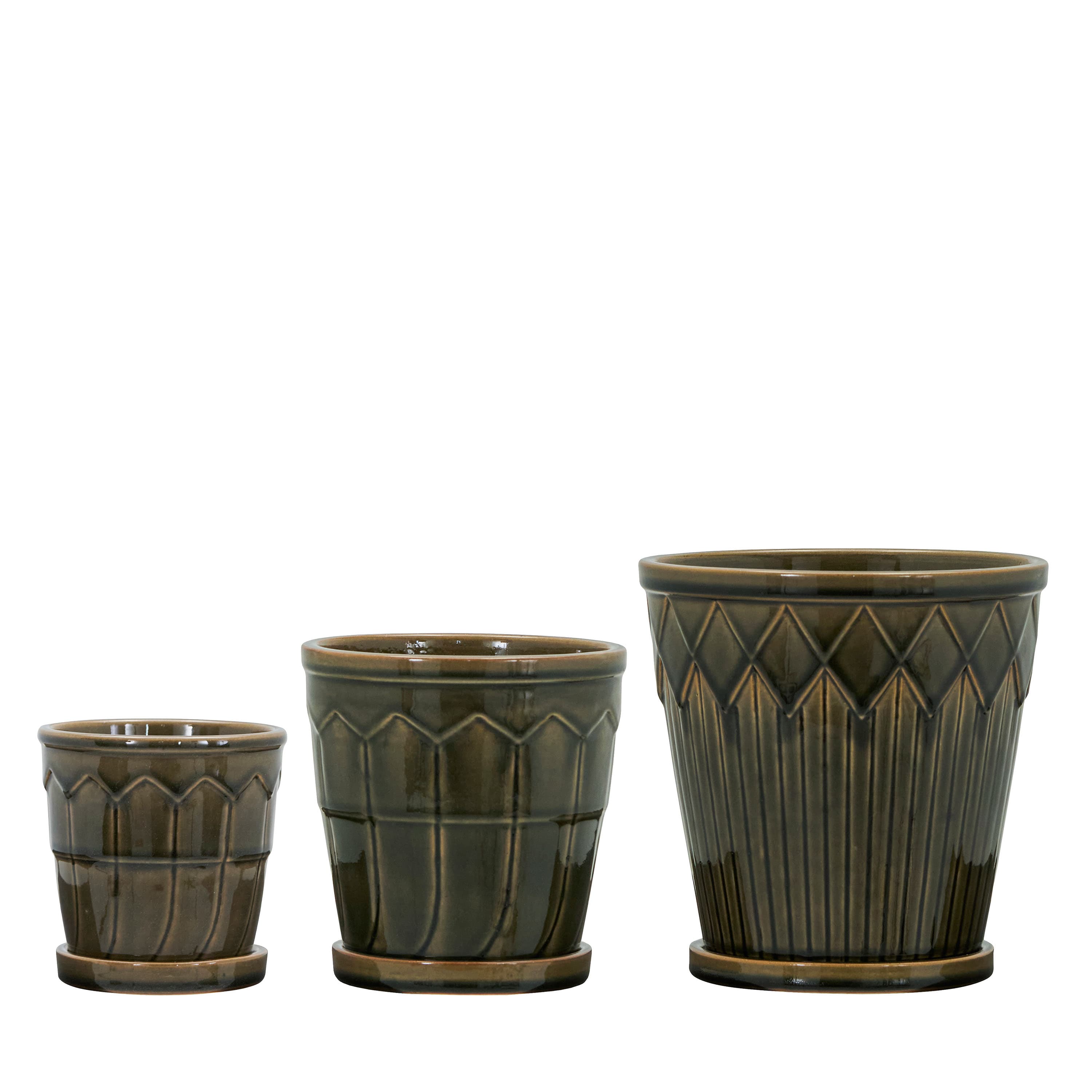 Cora Blumentopf Grau 3er-Pack
