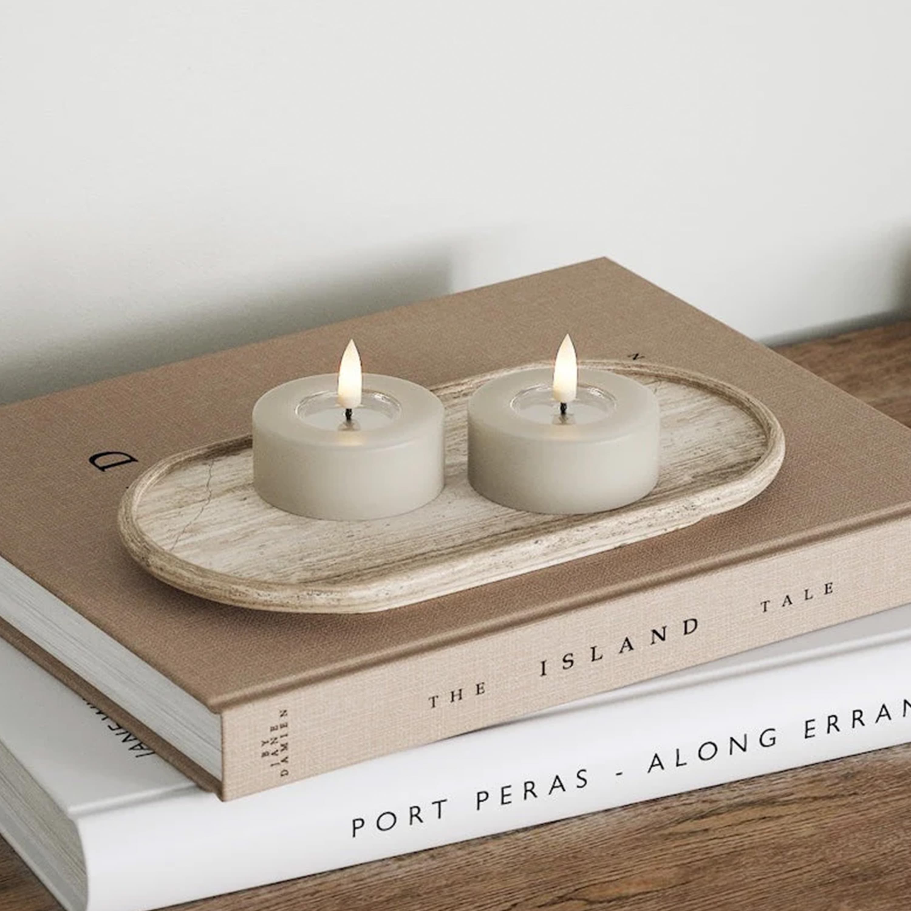 LED Tealight Candle Sand Ø6 Set of 2
