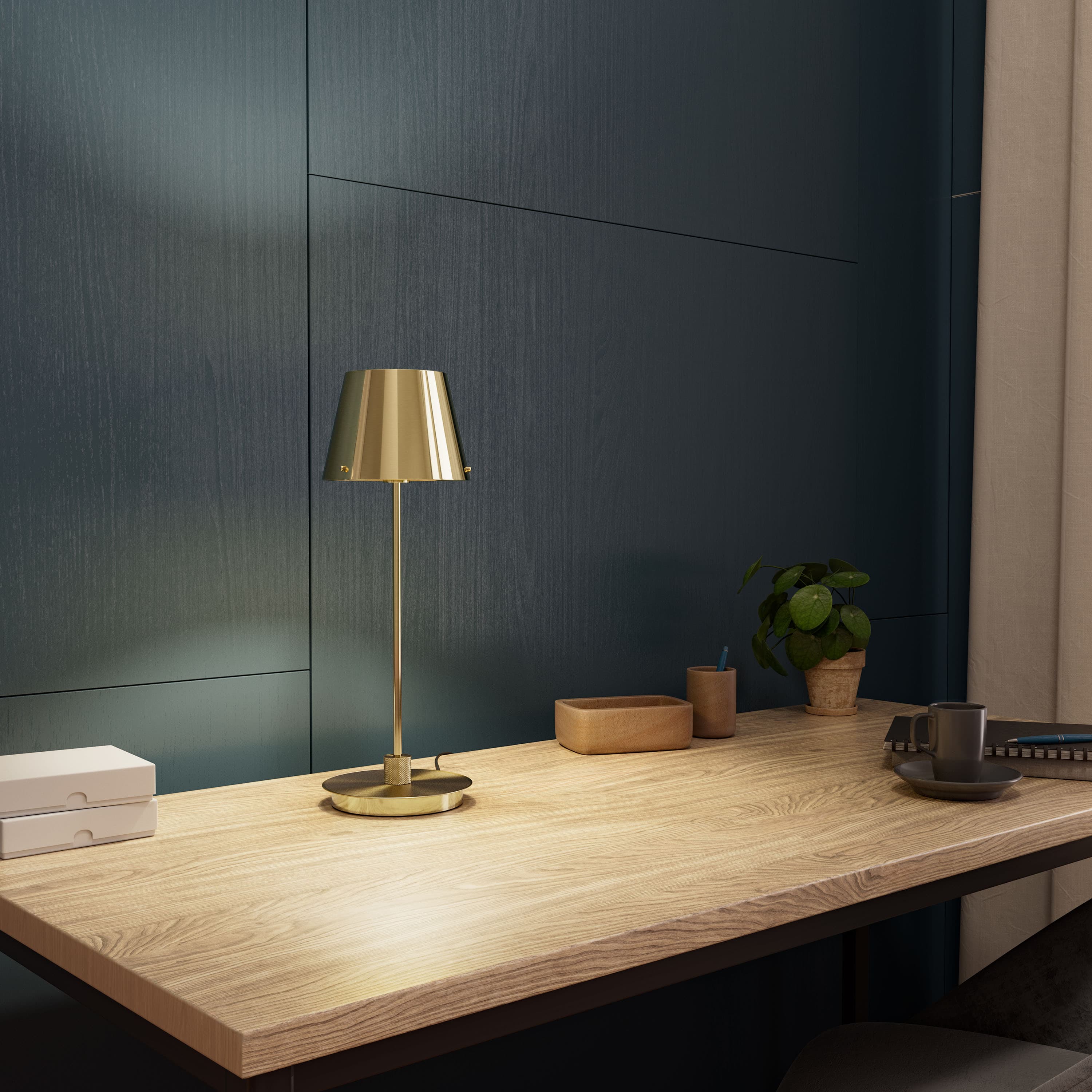 Gil il Grande Tischleuchte Satin brass