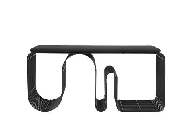 Curva Sitzkissen Anthrazit Bouclé 95x33