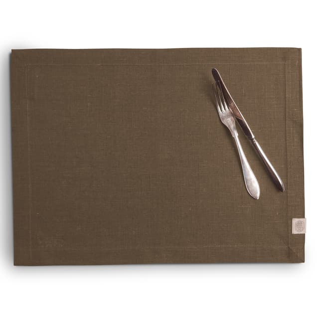 Klassisches Tablett Leinen Nougat 37x50
