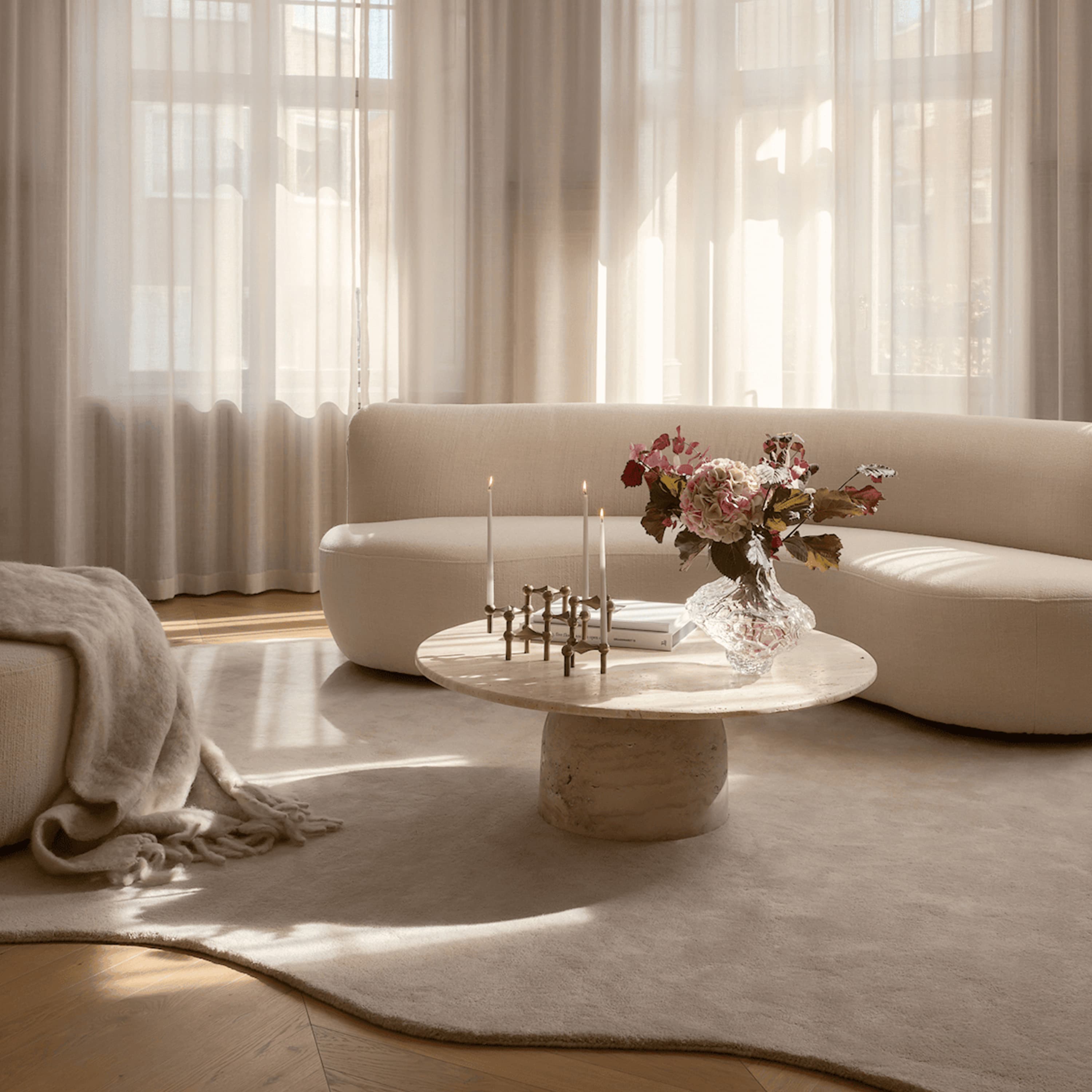 Nicola Coffee Table Travertine Ø95