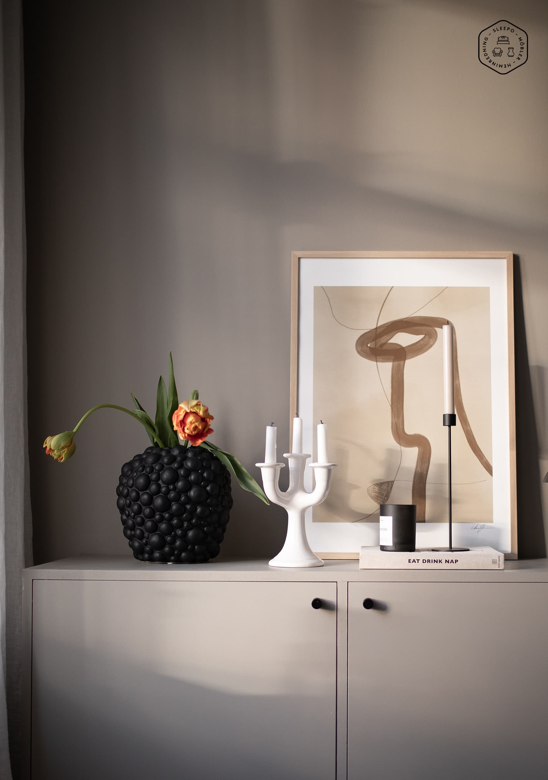 Candlestick Black 29cm