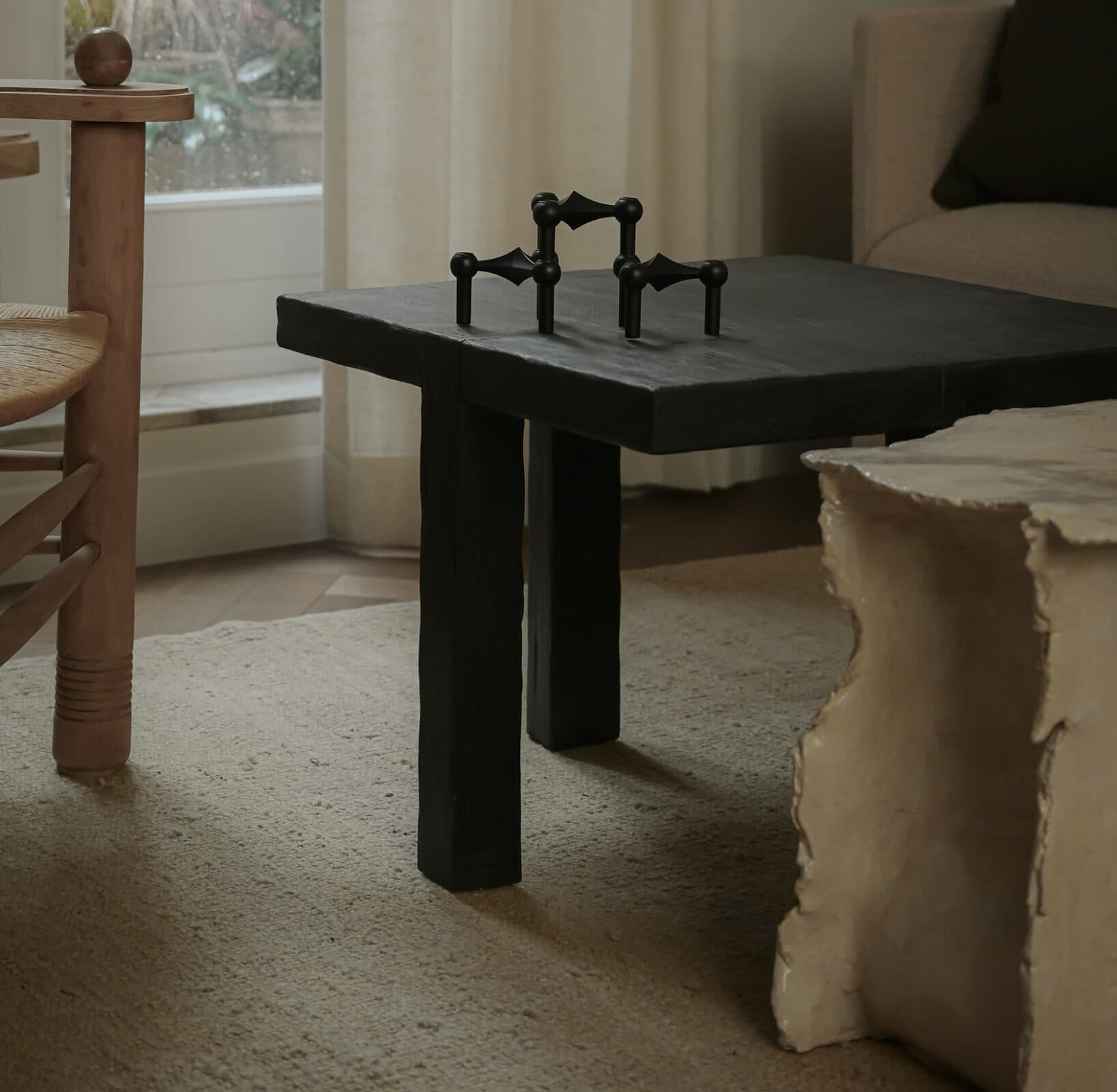 STOFF Nail Candle Holder Black