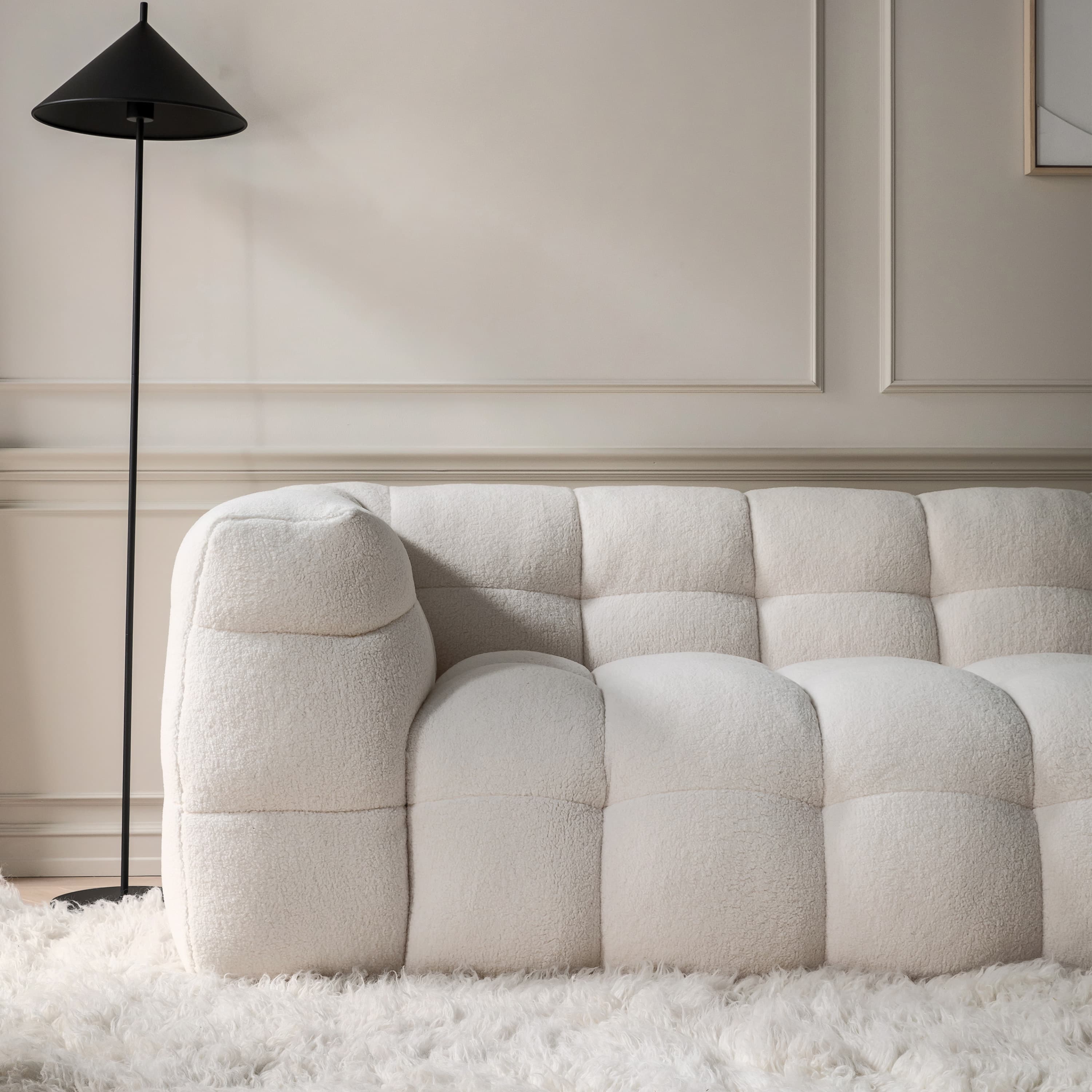 Billie 4-Sitzer Sofa in Creme Teddy