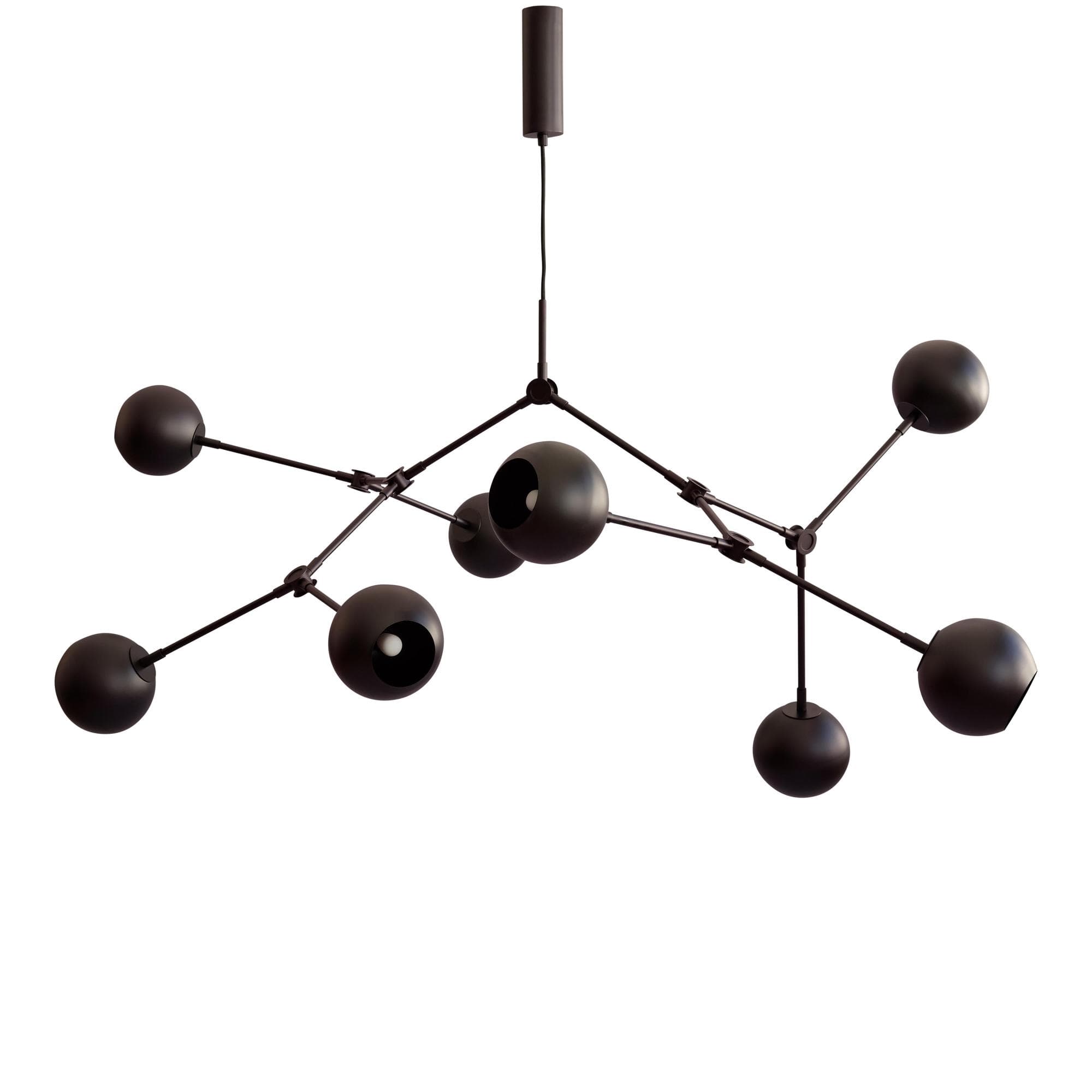 Drop Globe Globe Pendant Lamp Burned Black 150cm
