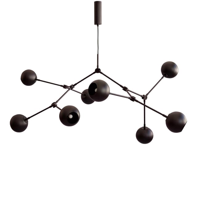 Drop Globe Globe Pendant Lamp Burned Black 150cm