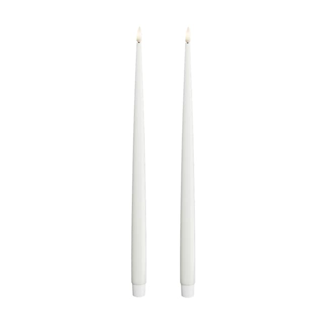 LED Stabkerze Shiny Weiß 38cm 2er-Set
