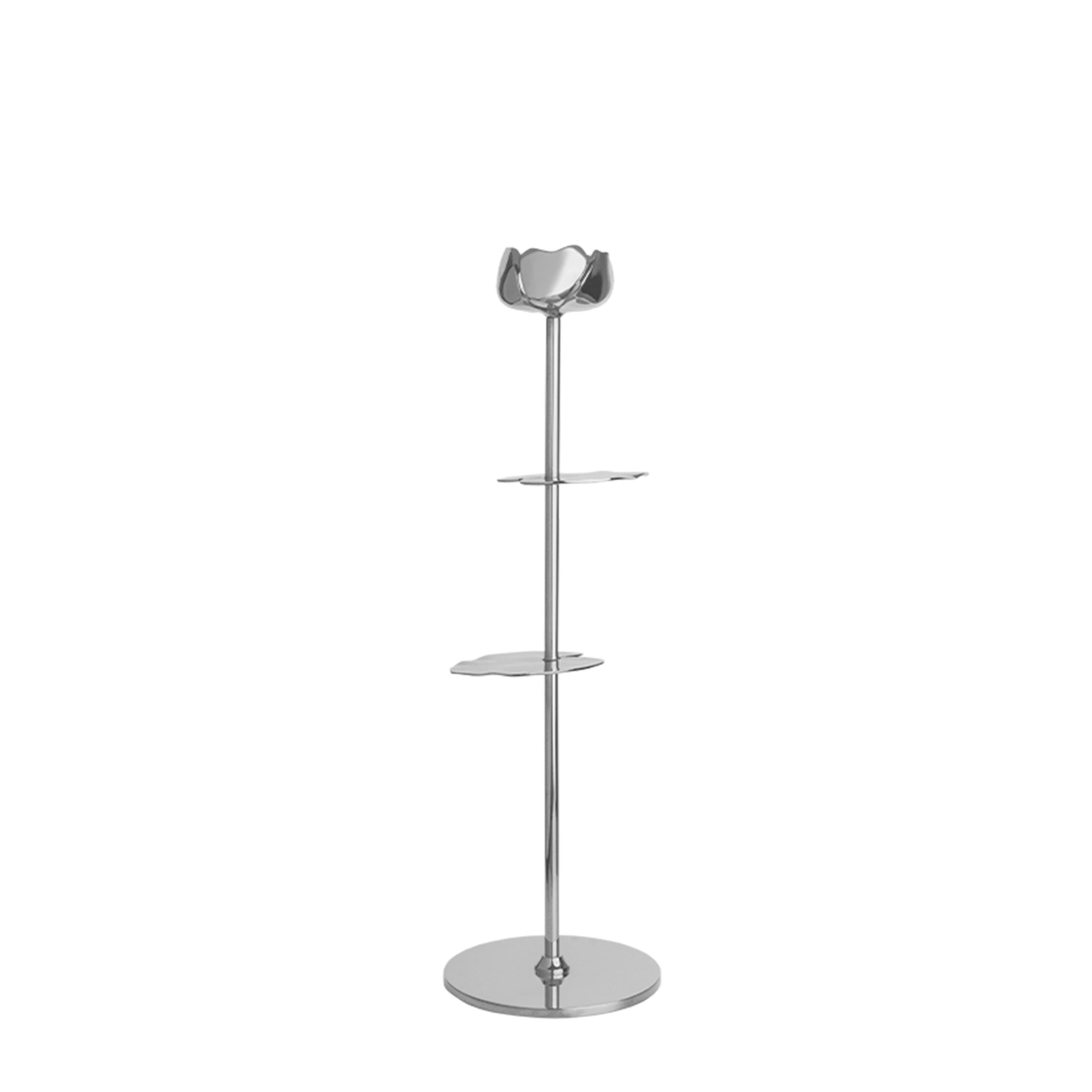 Ninfea Alta Kerzenhalter Silber 30cm