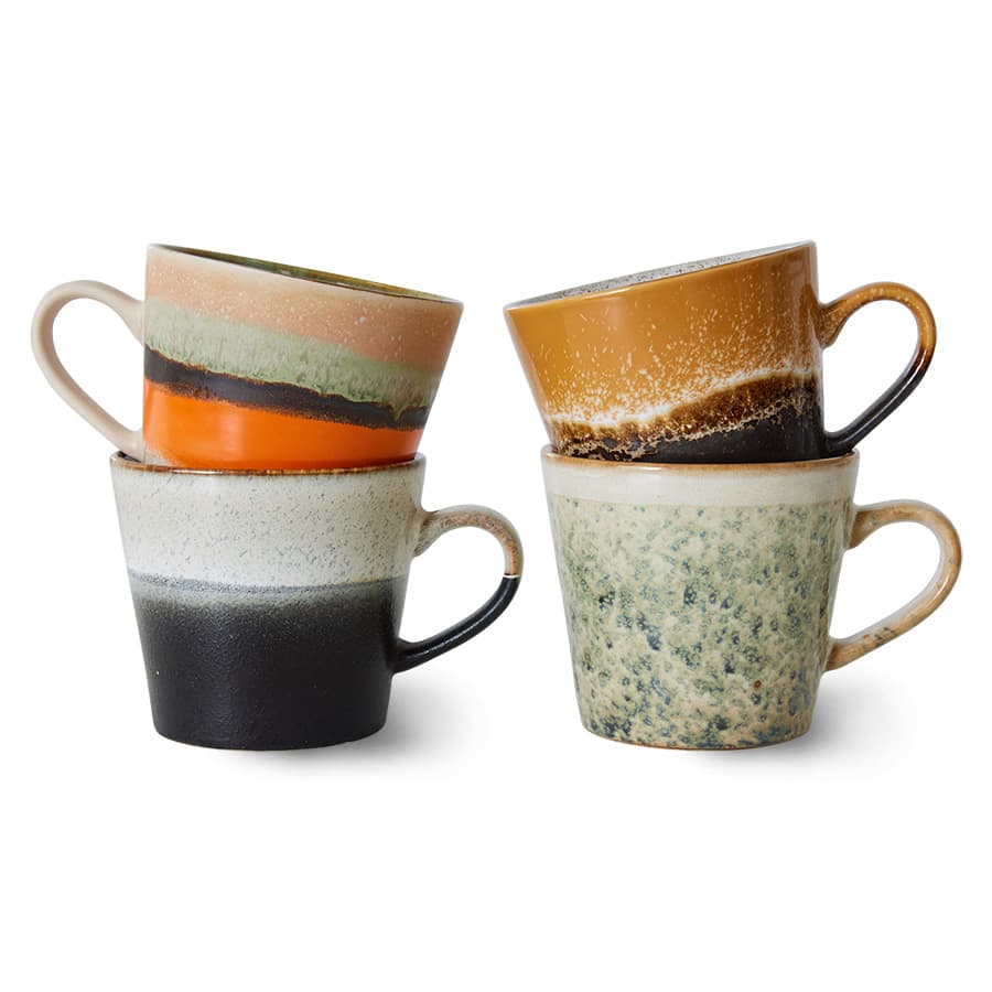 70s Keramik Cappuccinotasse Verve 4er-Pack