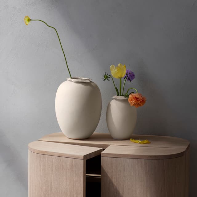 Brim Vase Beige 18cm