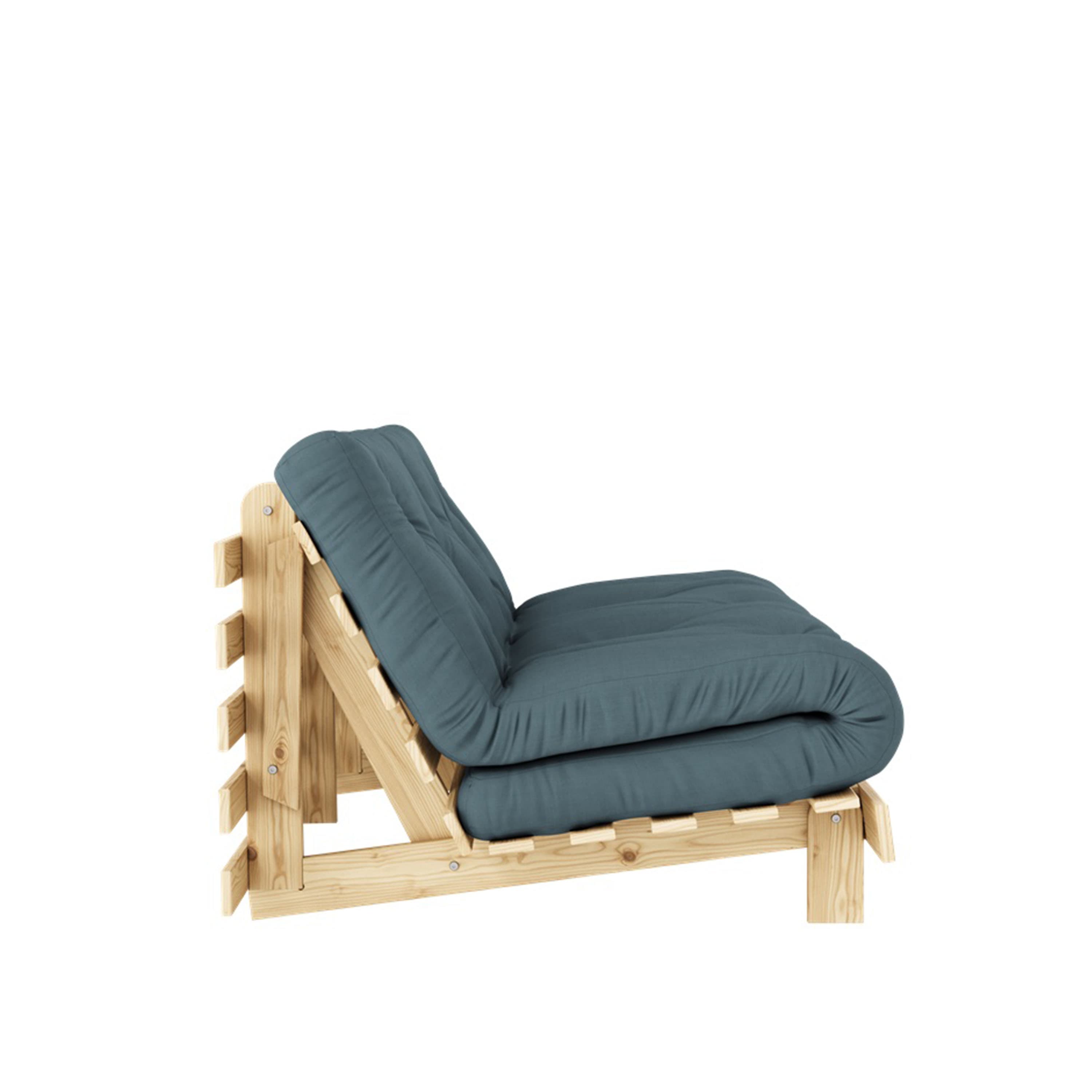 Roots Schlafsofa Natur/Petrolblau 160cm