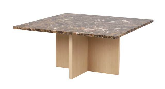 Brooksville Couchtisch Braun Marmor/Weiß pigmentiert 90x90