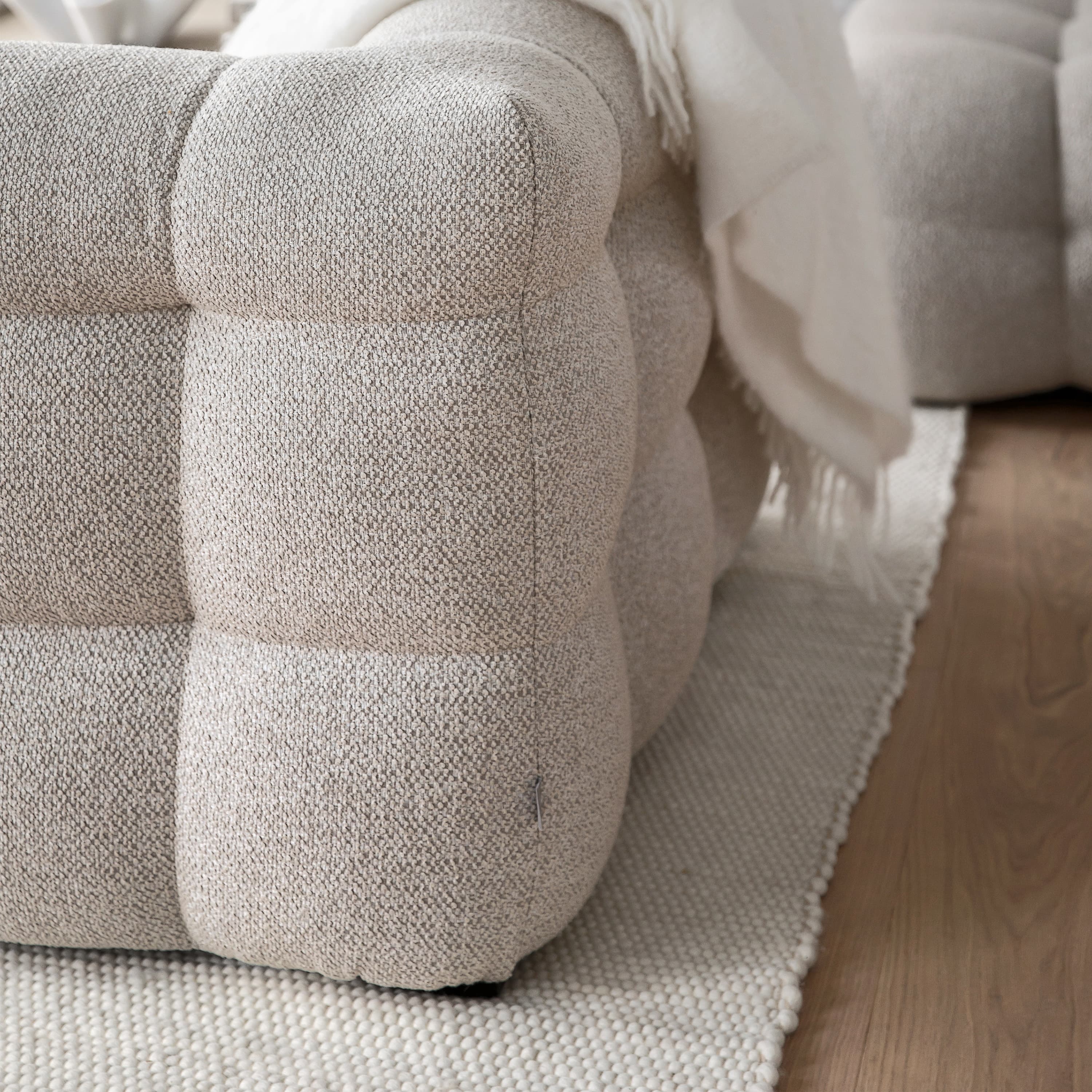 Billie 1.5-Sitzer Sofa Modul Links Armlehne Beige Bouclé 141cm