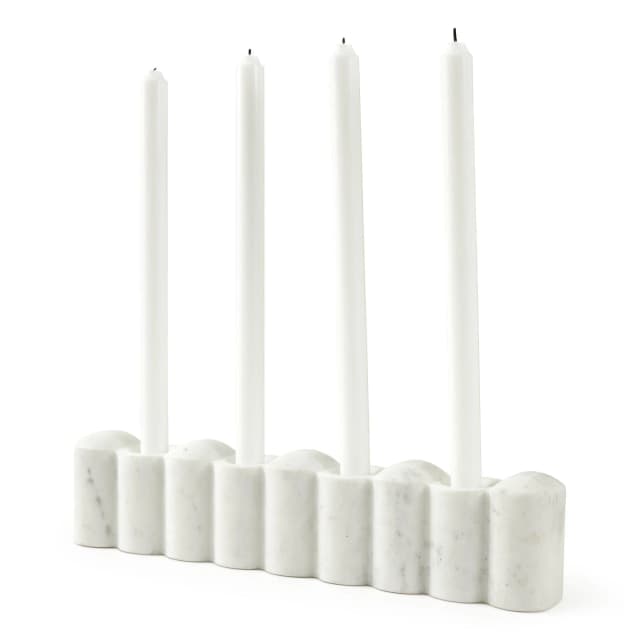 Theia Candlestick White 35cm