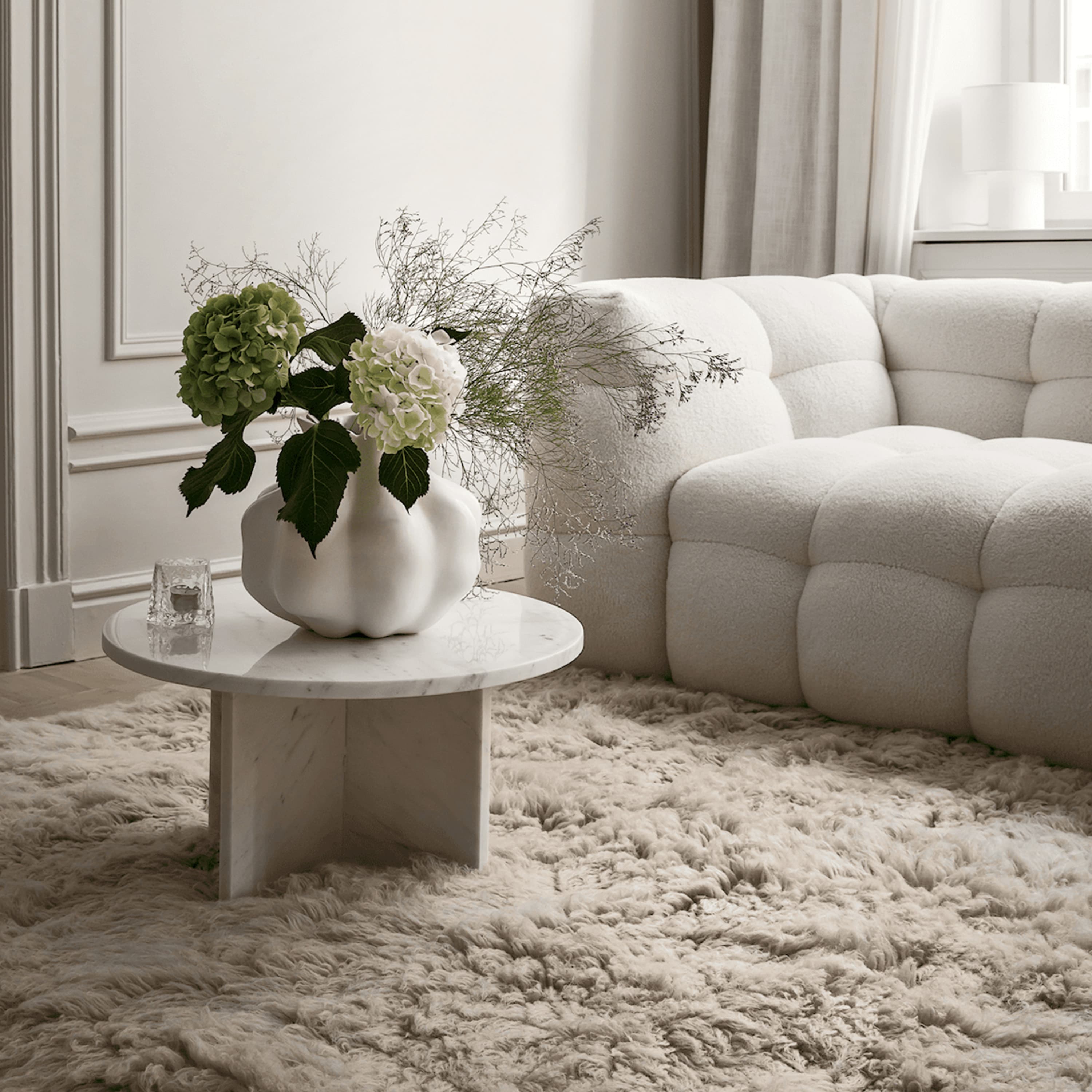 Fluffy Flokati Teppich Greige 140x200 cm