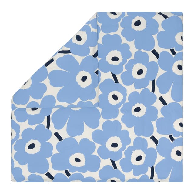 Unikko Jersey  Bettbezug Off White/Light Blue/Navy Doppel