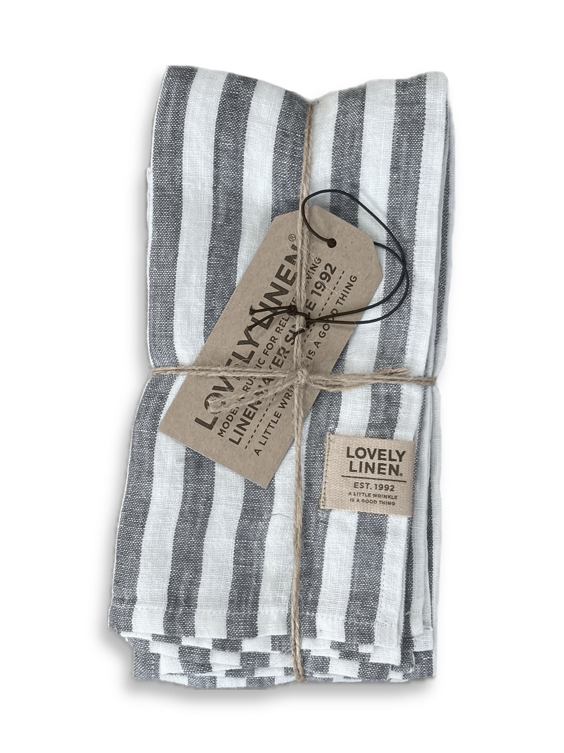 Misty Serviette Edge Dark Grey 45x45 cm 4er Pack