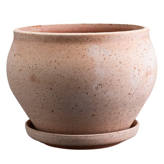 Delphi Blumentopf mit Untersetzer Raw Rosa Low Ø24