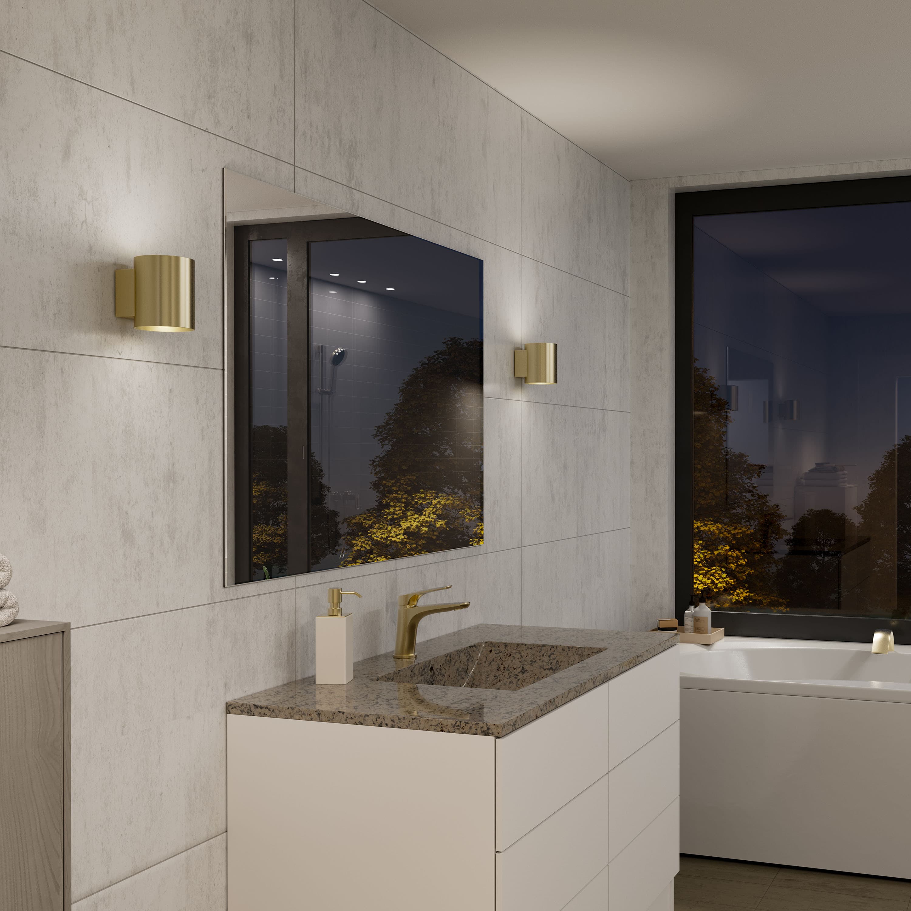 Evoke Wandleuchte Satin brass Small