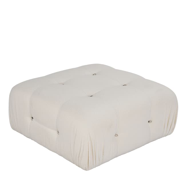 Blanca Fußhocker White Bouclé