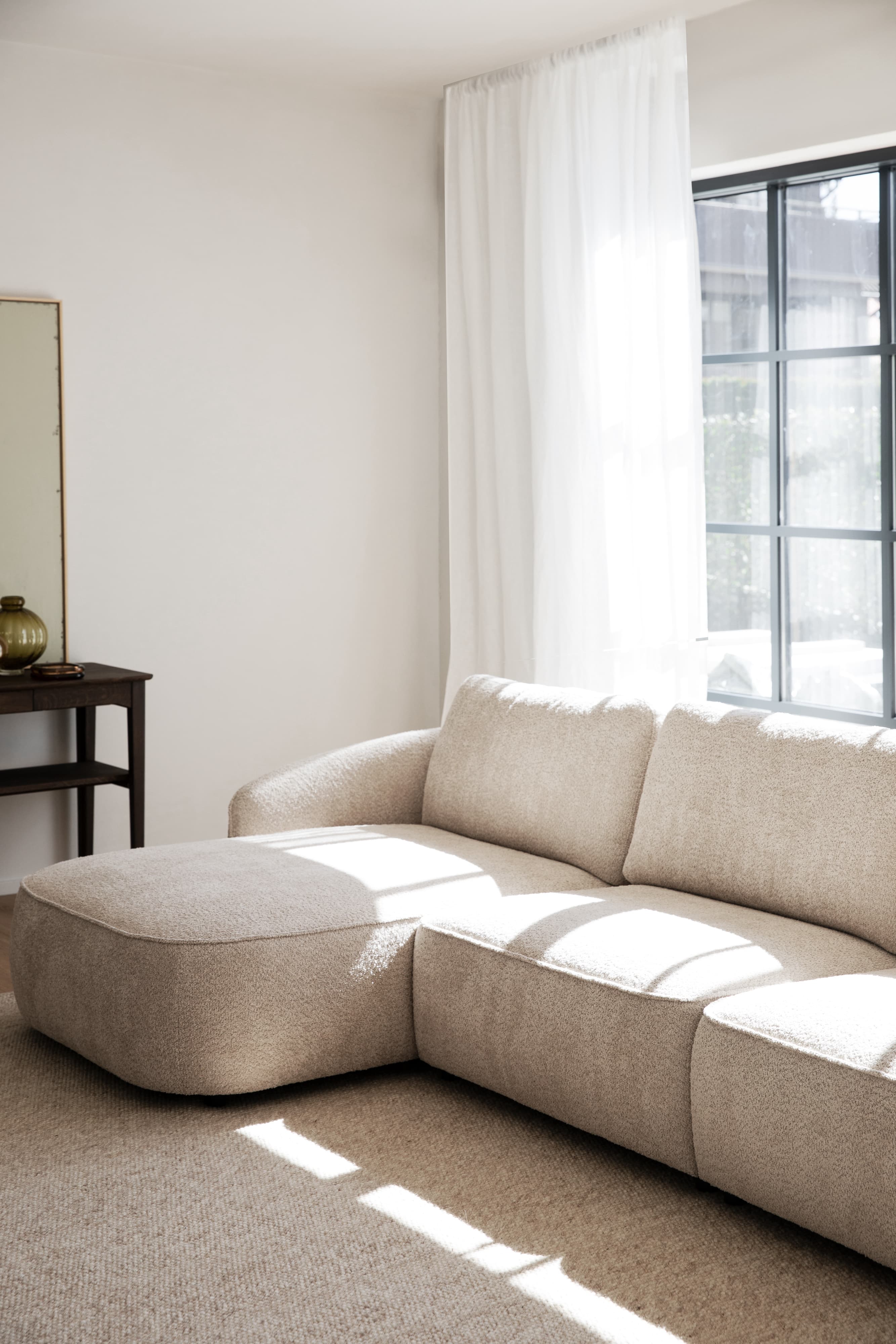Norris 4-Sitzer Sofa Chaiselongue Links Hellbeige 319cm