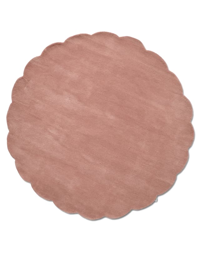 Shell Wollteppich Rund Rosa Ø120