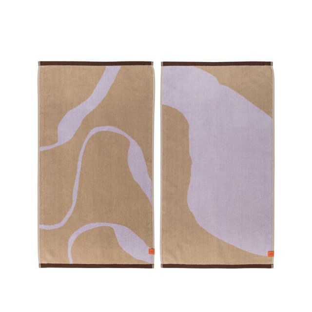 Nova Arte Handtuch Sand/Lila 40x55 2er-Pack