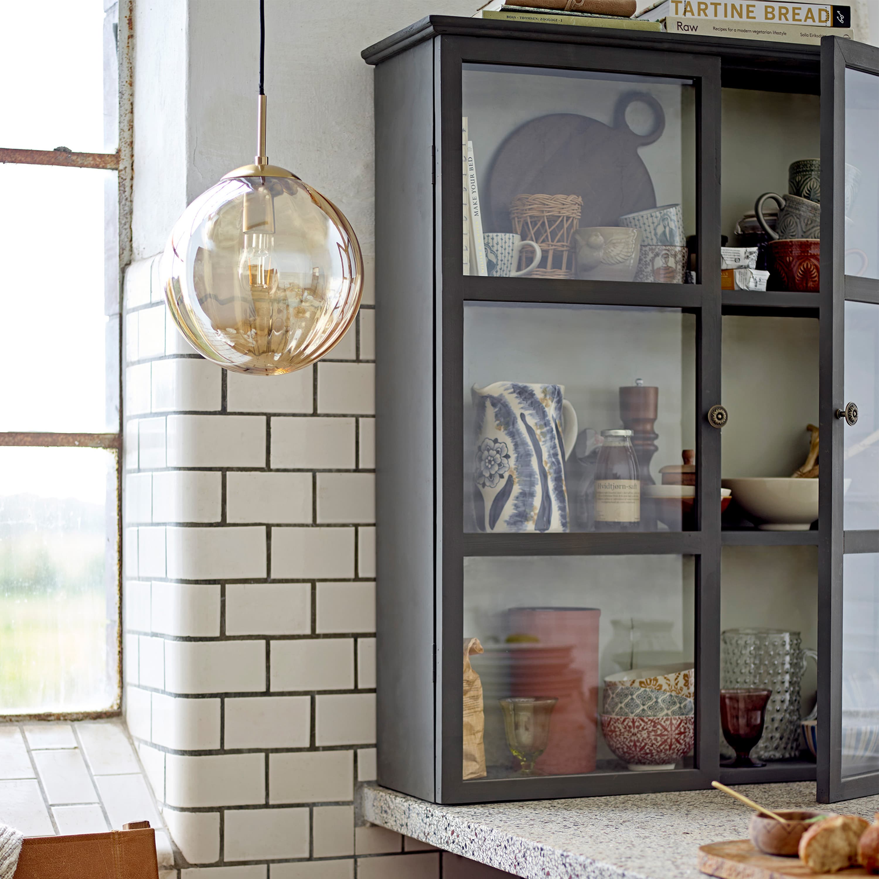Tone Glass Cabinet Green 100cm