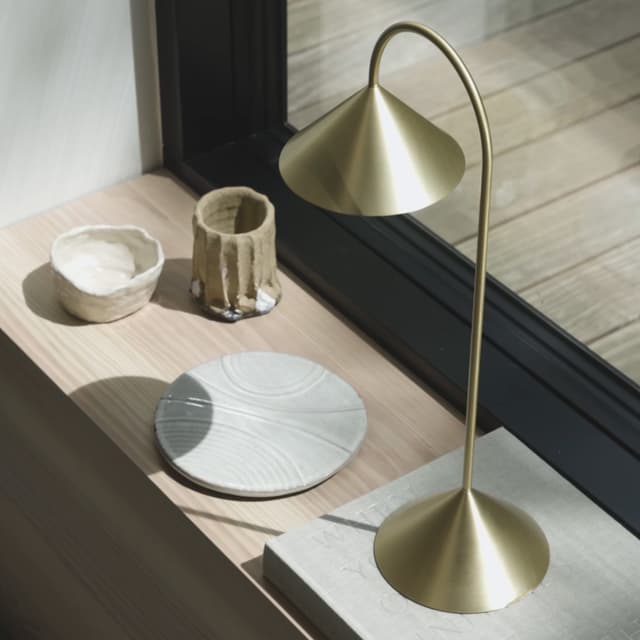 Grasp Portable Table Lamp Solid Brass 47cm