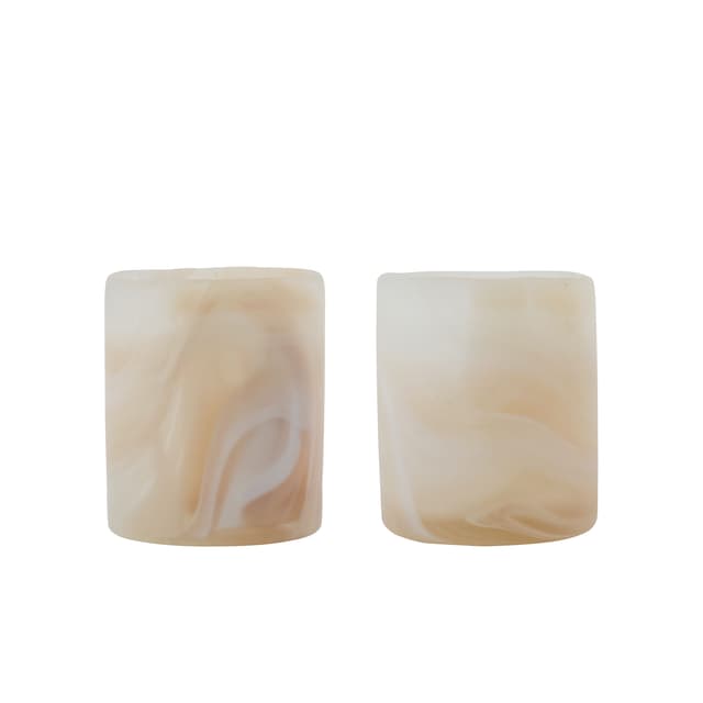 Kae Windlicht Beige 2er-Pack