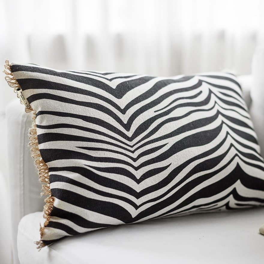 Zebra Zierkissen Schwarz 40x60