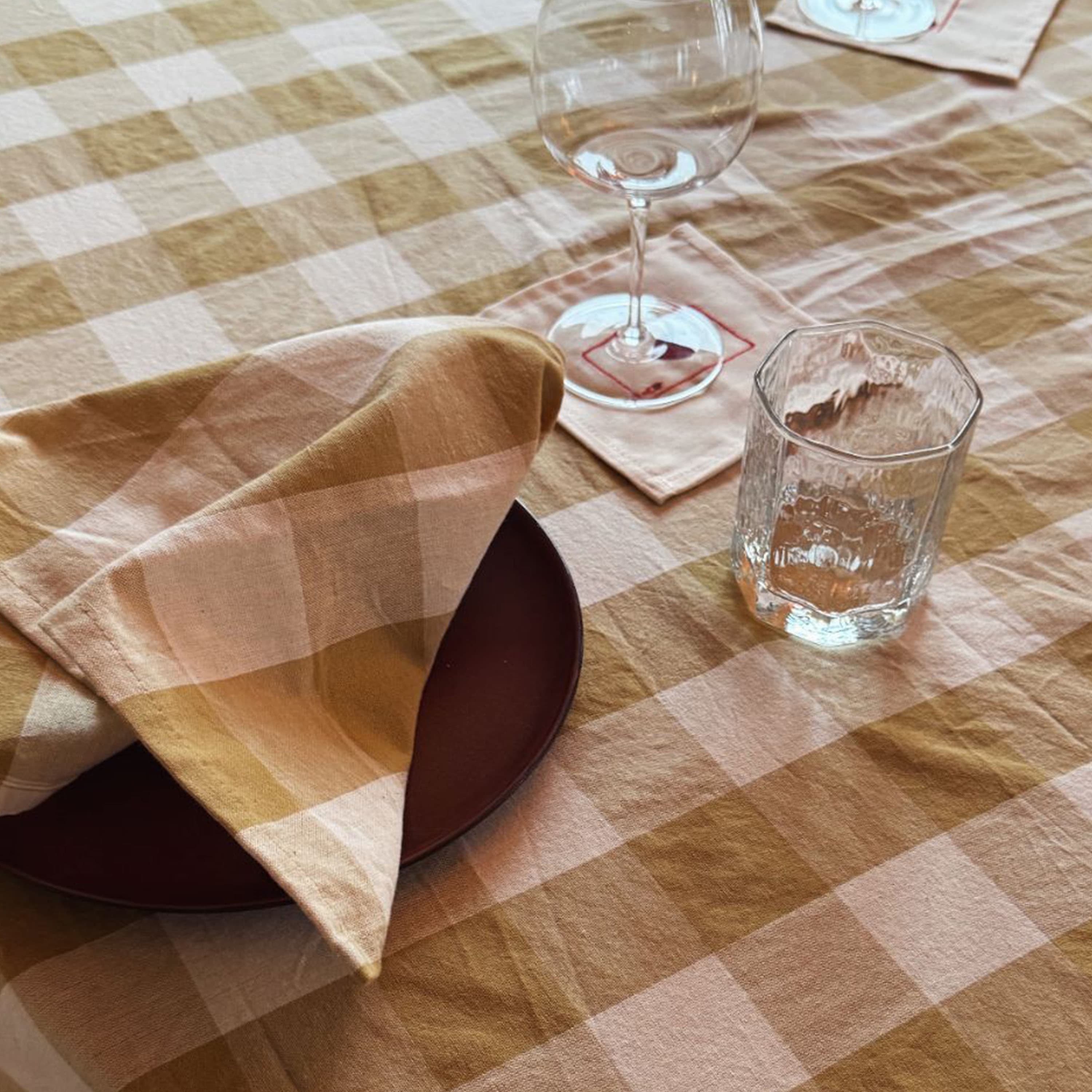 Ruth Tablecloth Yellow/White 250x145