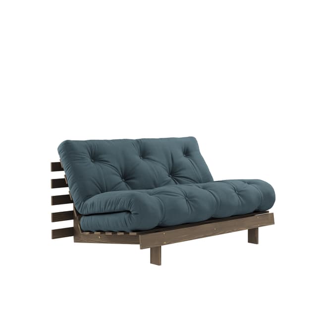 Roots Schlafsofa Braun/Petrolblau 140cm