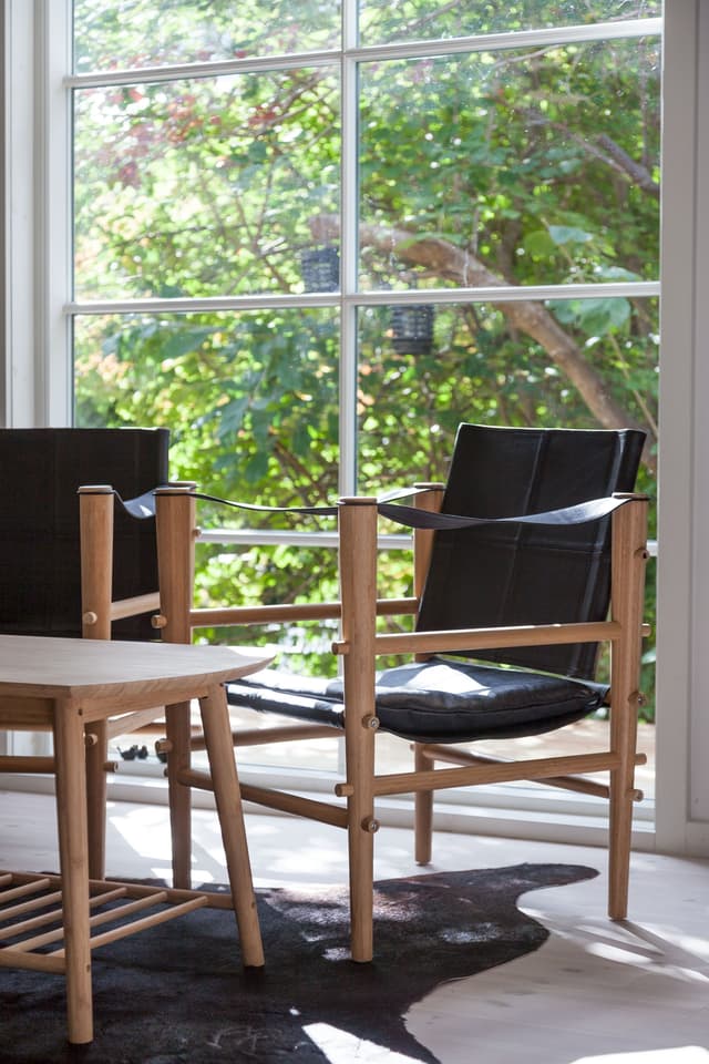 Noble Safari Lounge-Sessel Schwarz/Holz