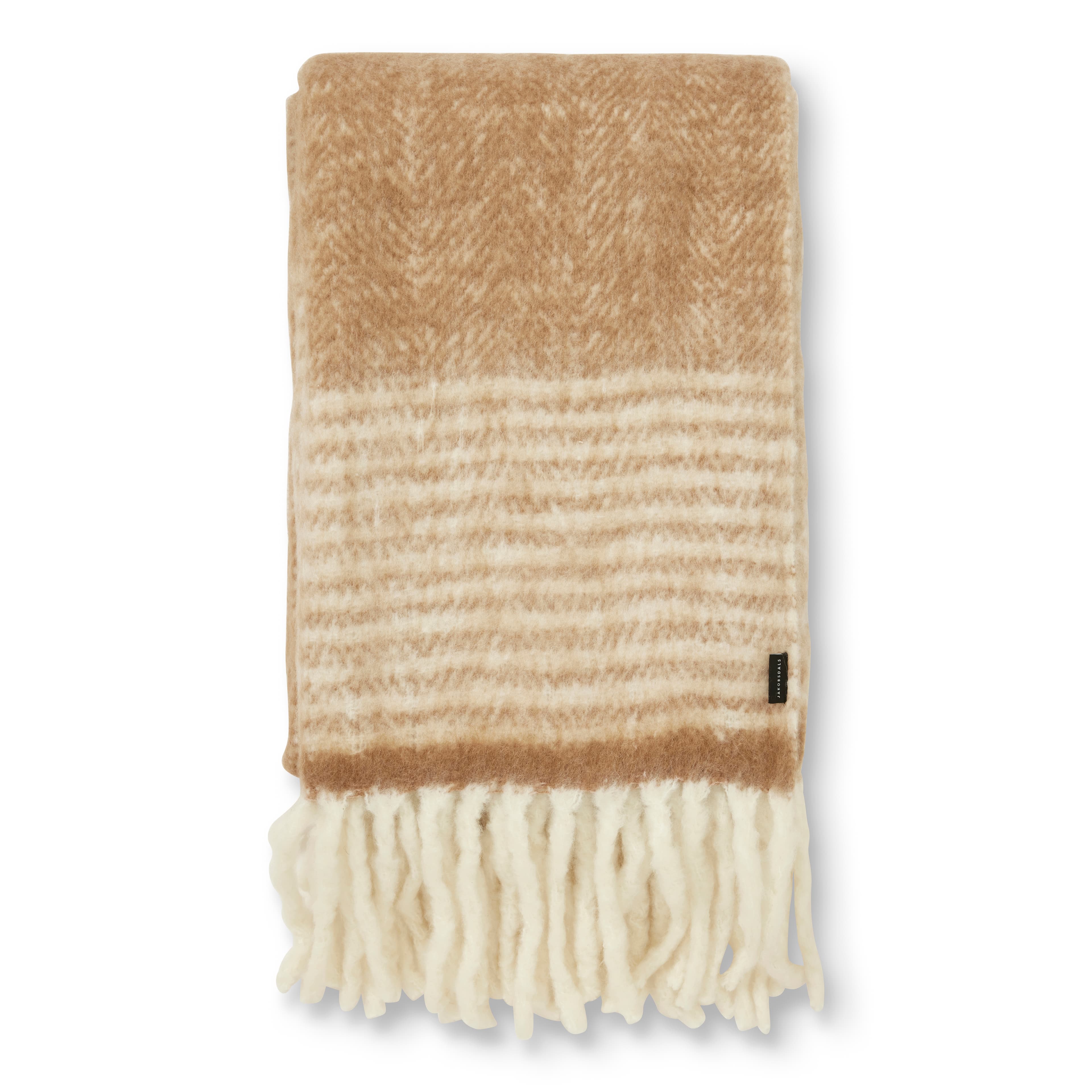 Almond Mohair Plaid Beige 130x170