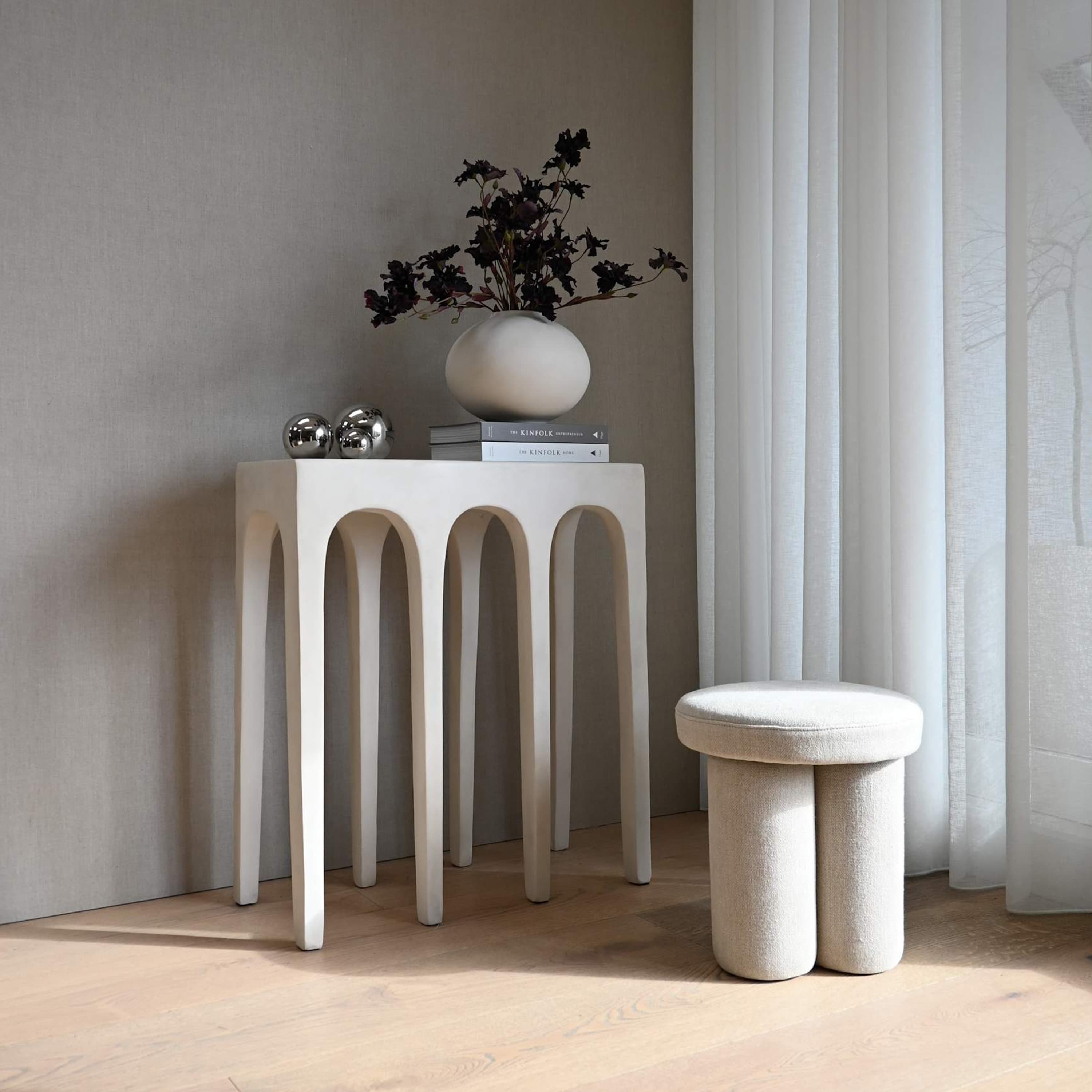 Bow Console Table Birch 70cm