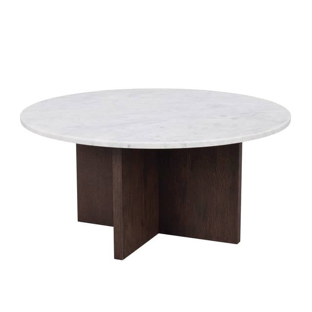 Brooksville Couchtisch Weißer Marmor/Eiche Ø90