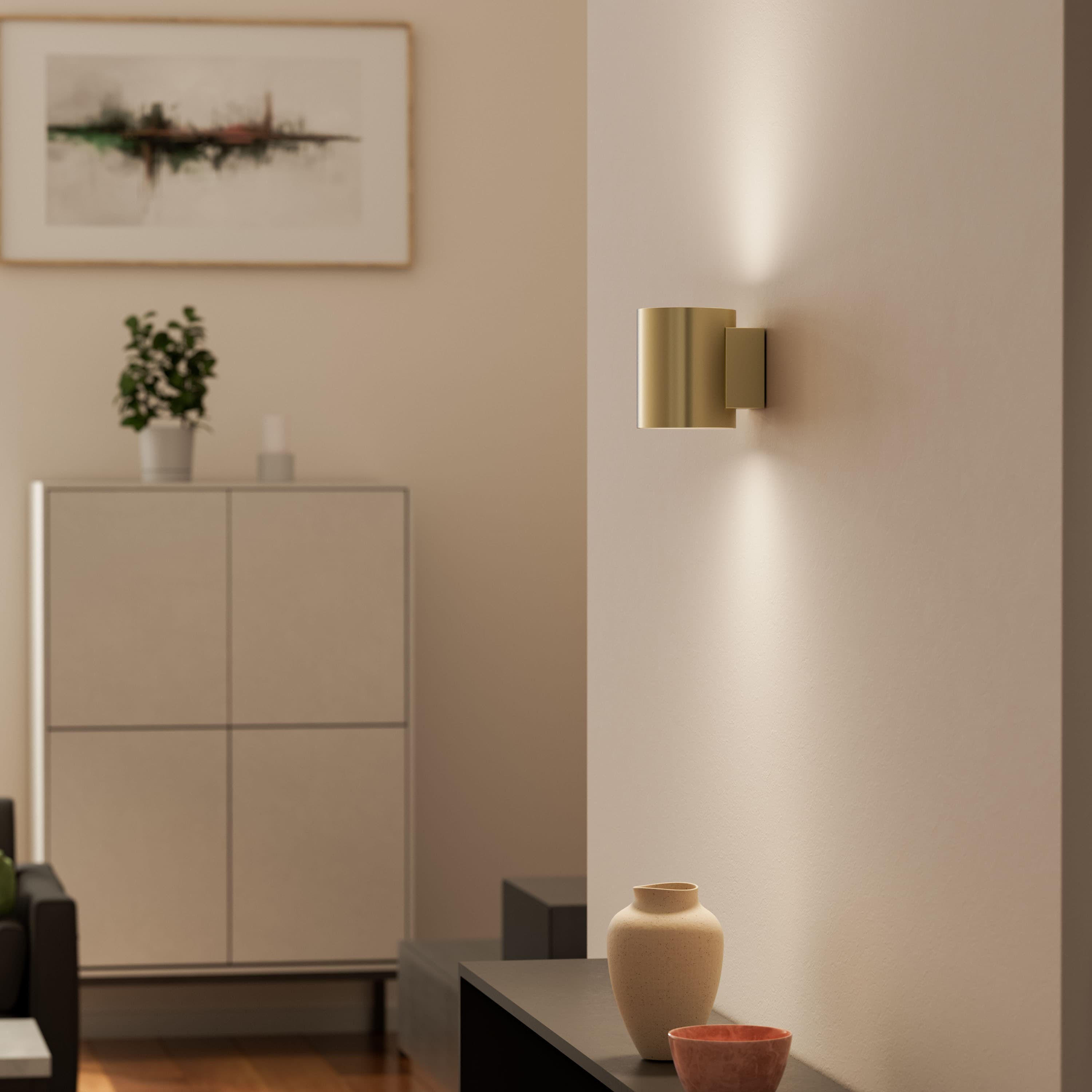 Evoke Wandleuchte Satin brass Small
