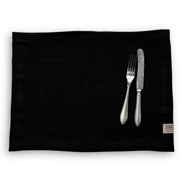 Classic Tablett Leinen Black 37x50