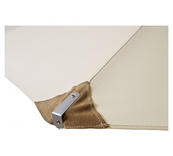 Lizzano Sonnenschirm Off-White/Teak Ø400