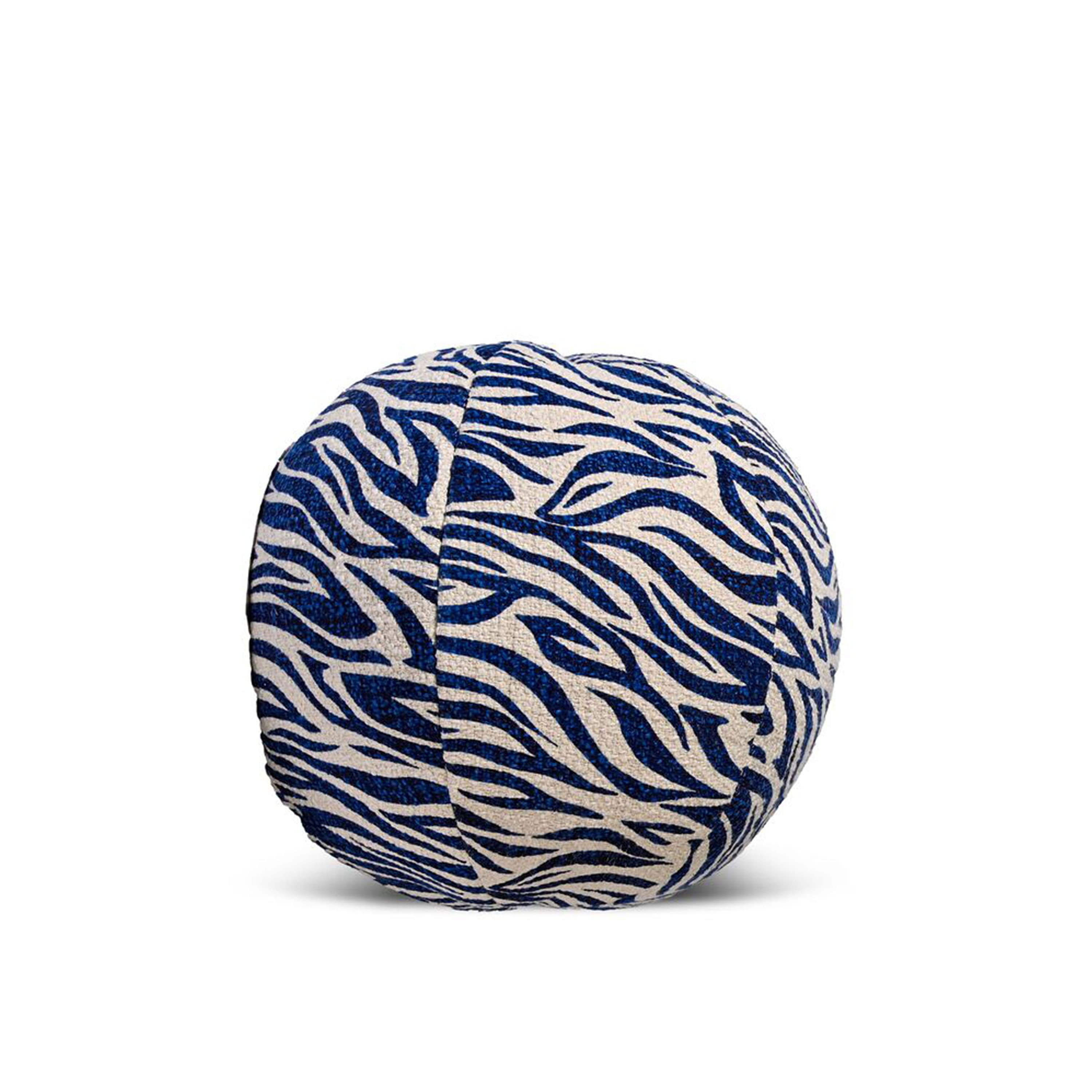 Anima Zebra Cushion Blue Ø35