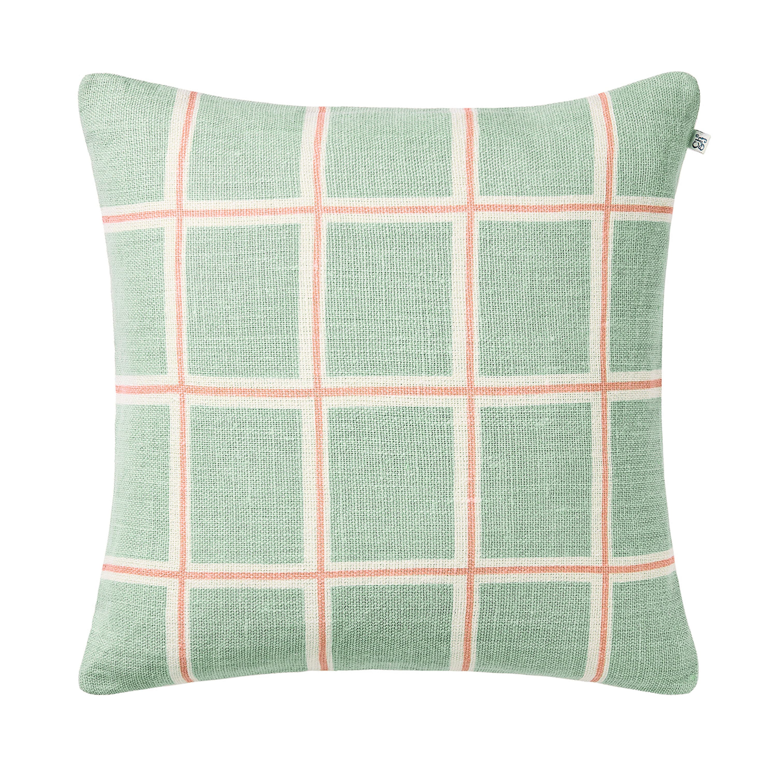 Raha Kissenbezug Leinen Aqua/Rose 50x50