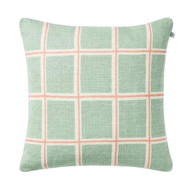Raha Kissenbezug Leinen Aqua/Rose 50x50