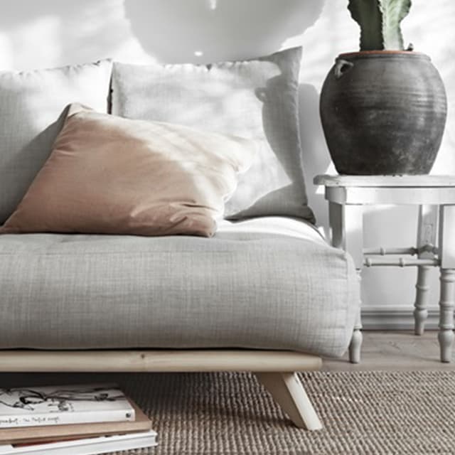 Senza Schlafsofa Natur/Petrolblau 200cm
