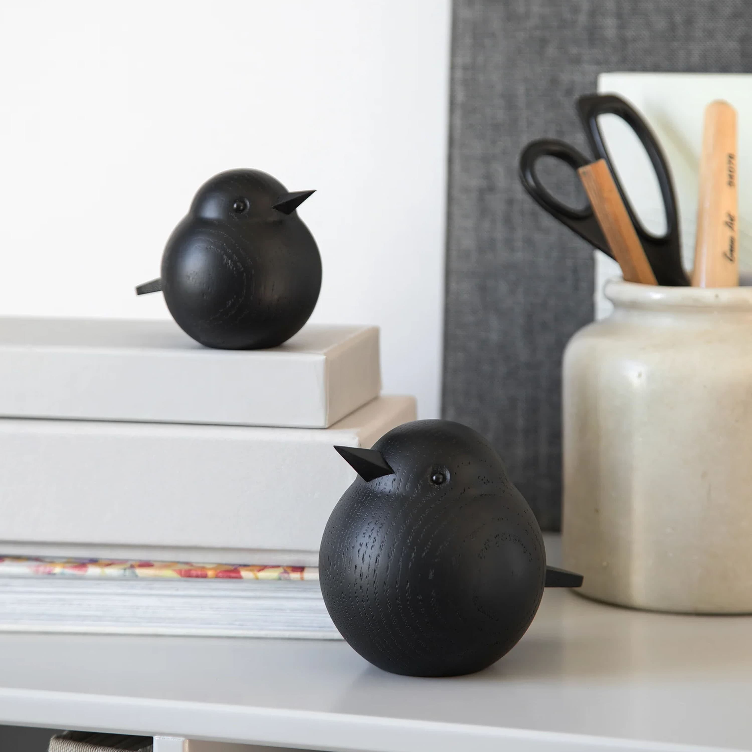 Mama Sparrow Decoration Black Stained Oak