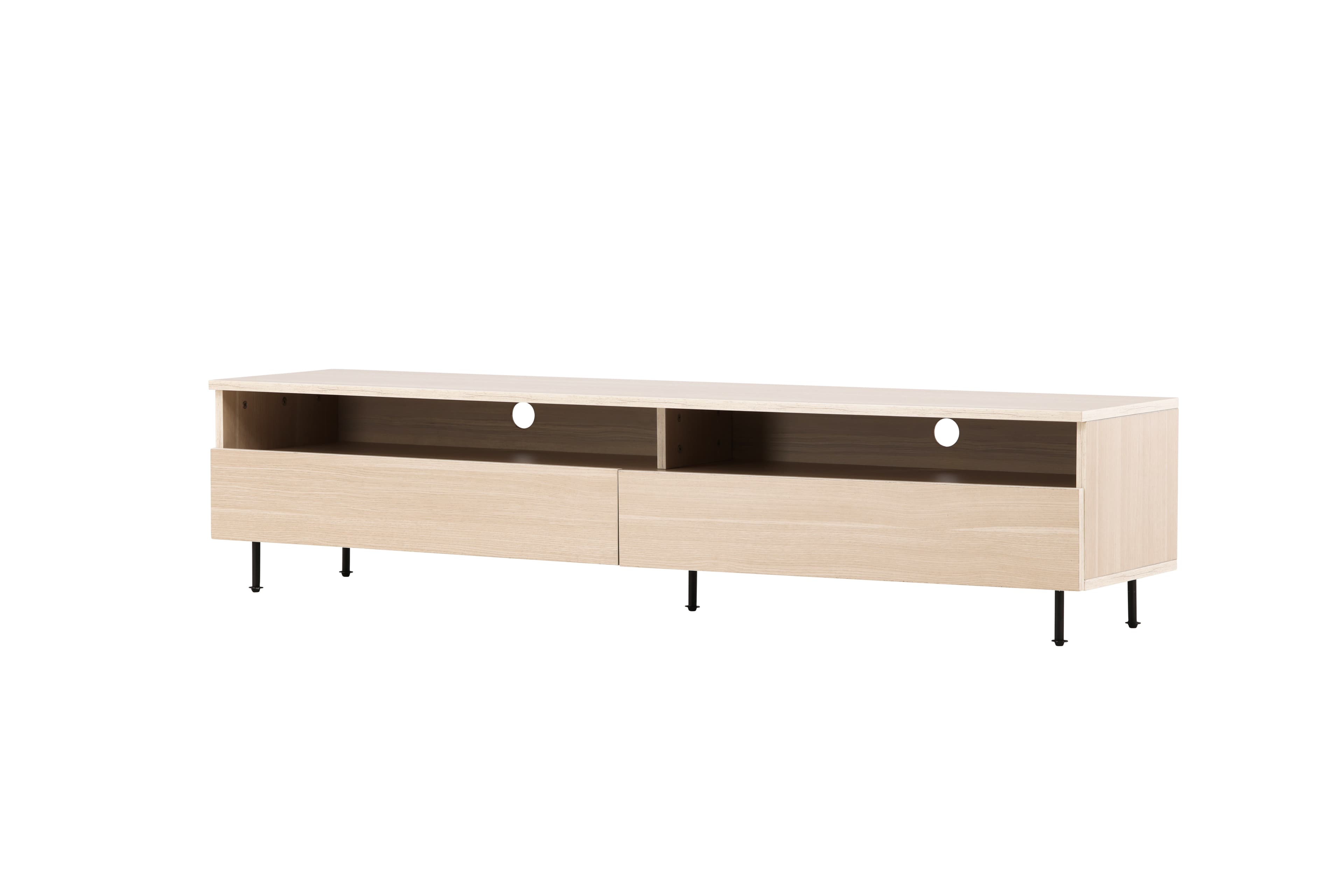 Navarra TV-Bänk Matte Black/Whitewash 180cm