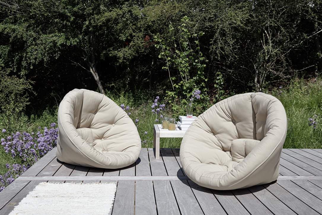 Nido Outdoor Lounge-Puff Weiß
